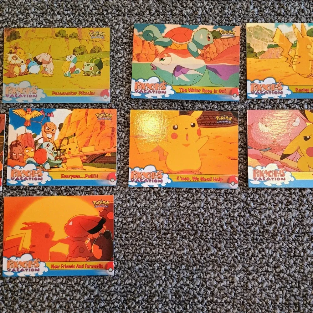 13pc Topps Pokemon Pikachus Vacation Movie Animation Edition Card Lot 1999 Blue - Picture 3 of 9